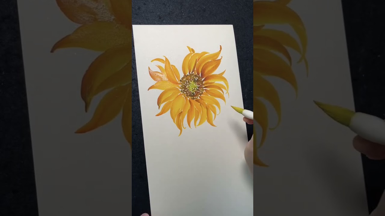 彩墨國畫     向日葵      平子