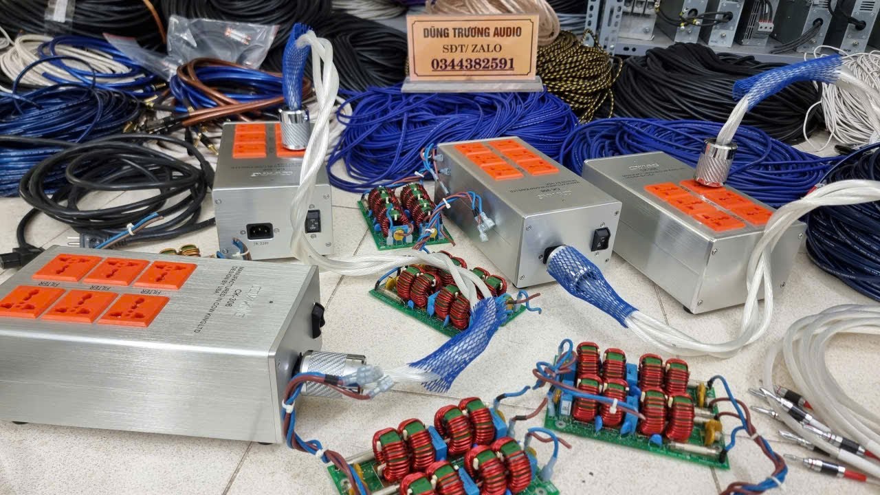 Ổ cắm lọc nguồn 6 lỗ caoking nâng cấp lõi lọc đức 50A 4 tầng lọc cực chất ,lọc sạch điện ,nặng 5kg
