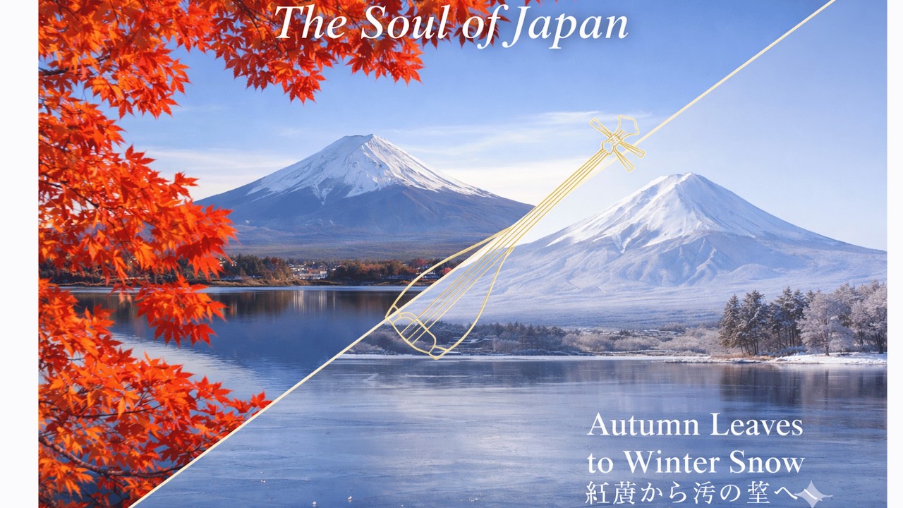 Soul of Japan: Autumn Leaves- Winter Healing Koto & Mt. Fuji Meditation の魂 秋の紅葉から冬の雪へ • 癒やしの琴と富士山の瞑想