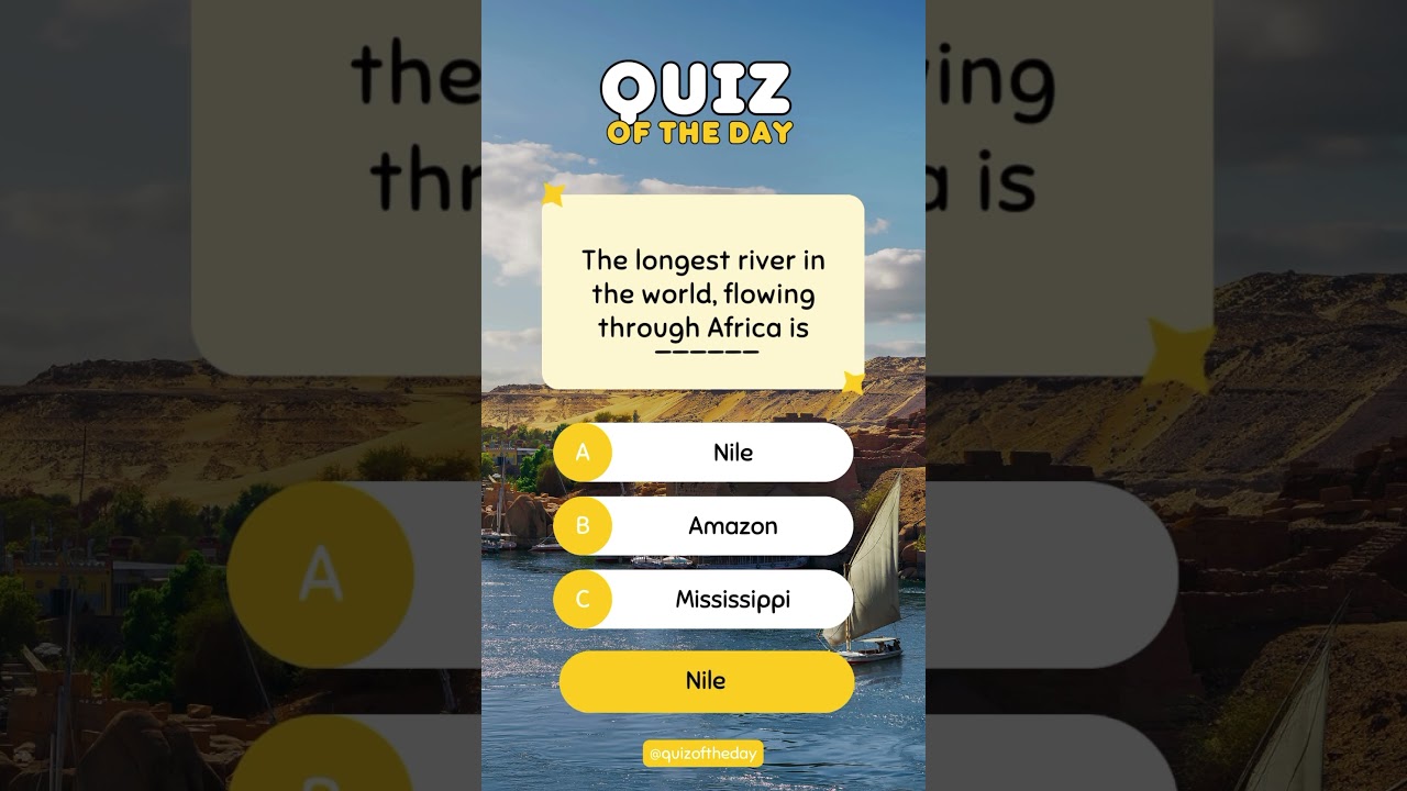 Quiz of the day - Geography quiz #3 #GeographyQuiz  #LearnInAMinute #quizoftheday #quiz #quiztime