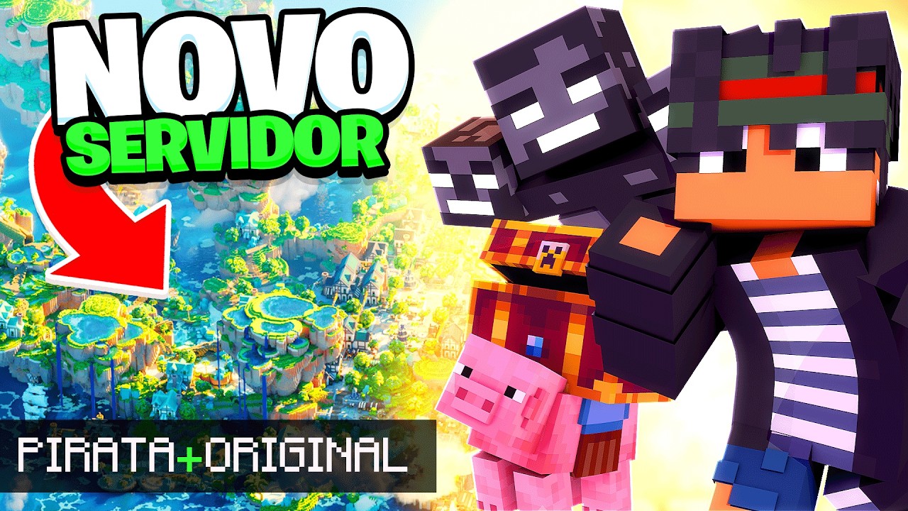 NOVO SERVIDOR de MINECRAFT RANKUP para MINECRAFT PIR4TA e ORIGINAL - MELHOR SERVIDOR DE RANKUP 1.8x