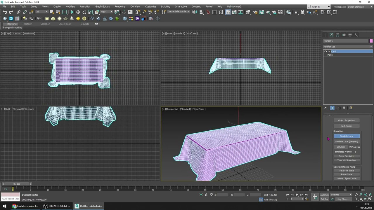 Tutorial 3ds Max Mantel con modificador Cloth