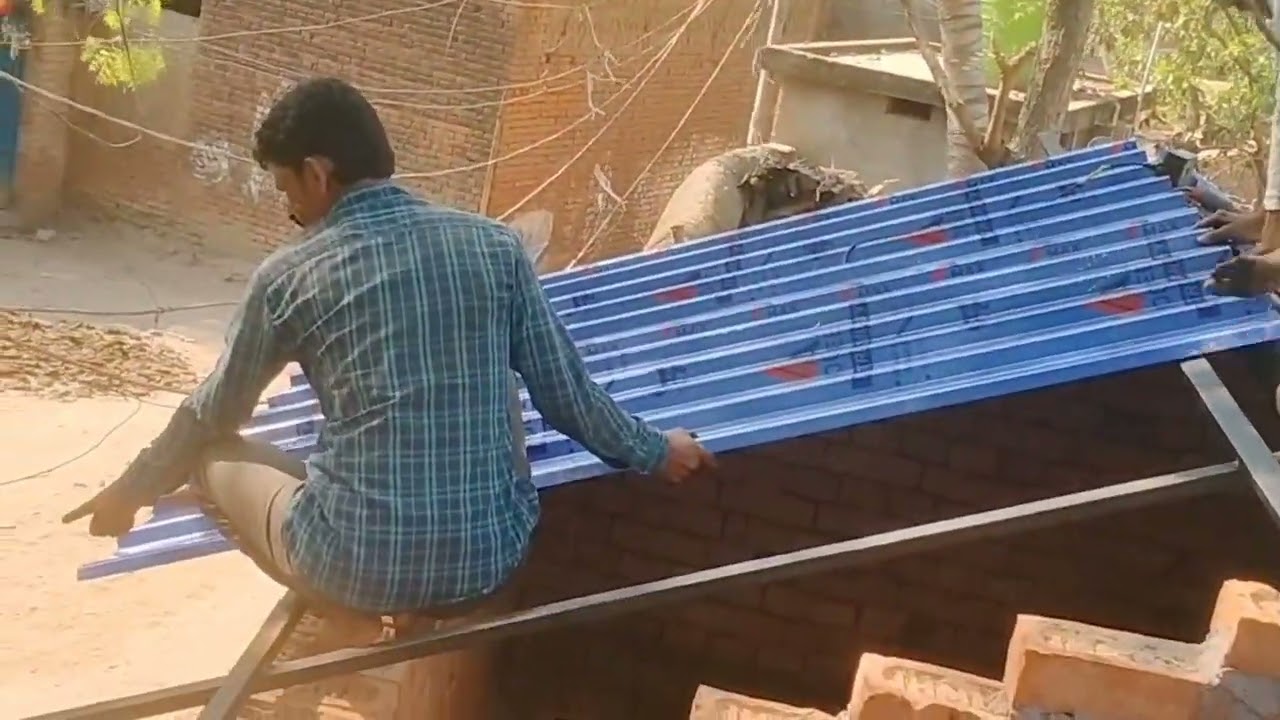 কালার টিনের চাল বানানো ভিডিও