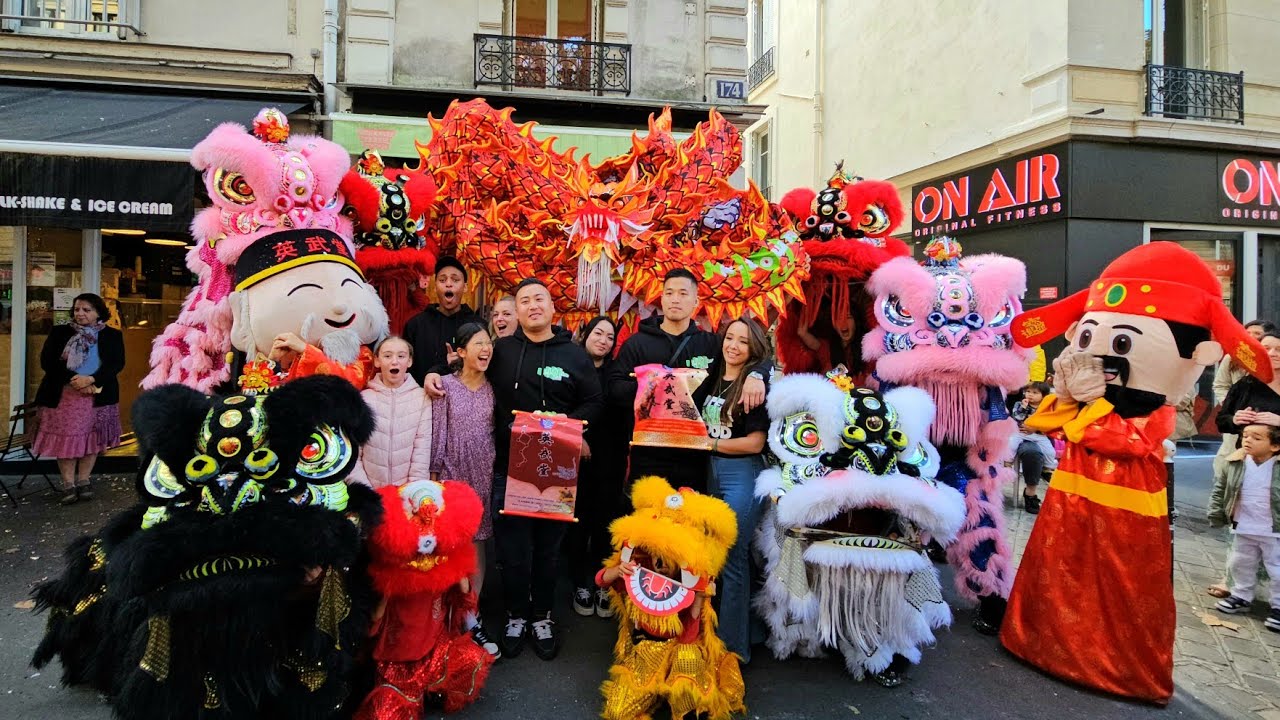 Lion Dance Franco Asiatique 英武堂 (LDFA) - Inauguration 2023 - K-TOWN Street Food Voltaire