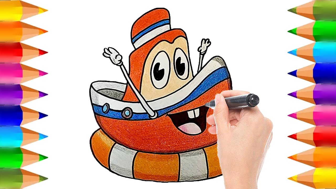 Dibuja y Colorea al Barquito Chiquitito de Toy Cantando | Dibujos para niños