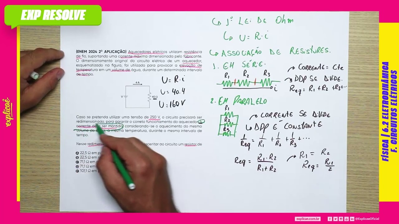 AQUECEDORES ELÉTRICOS UTILIZAM RESISTÊNCIA DE FIO (…) |  ELETRODINÂMICA F. CIRCUITOS ELÉTRICOS
