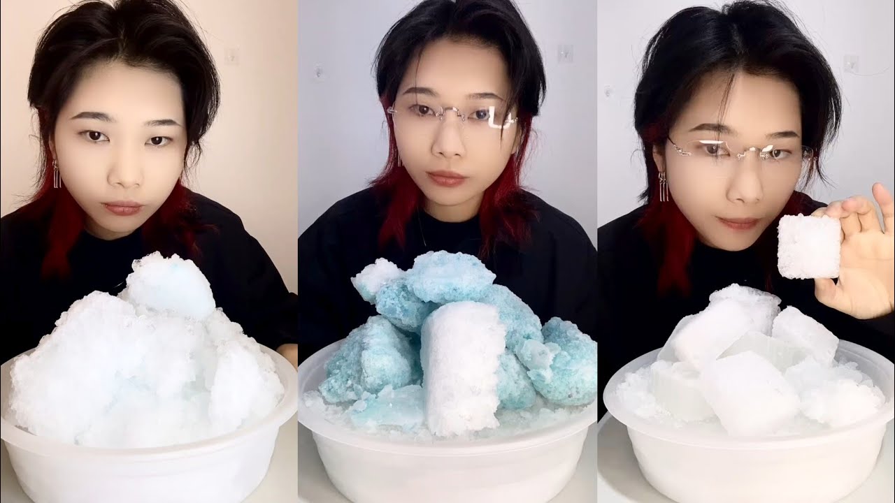 SOLO / ASMR HARD ICE EATING / CLEAR ICE / THIN ICE MUKBANG 