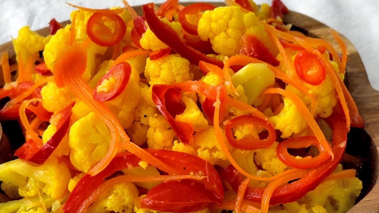 Маринованная Цветная Капуста По-Корейски — Просто и Очень Вкусно!