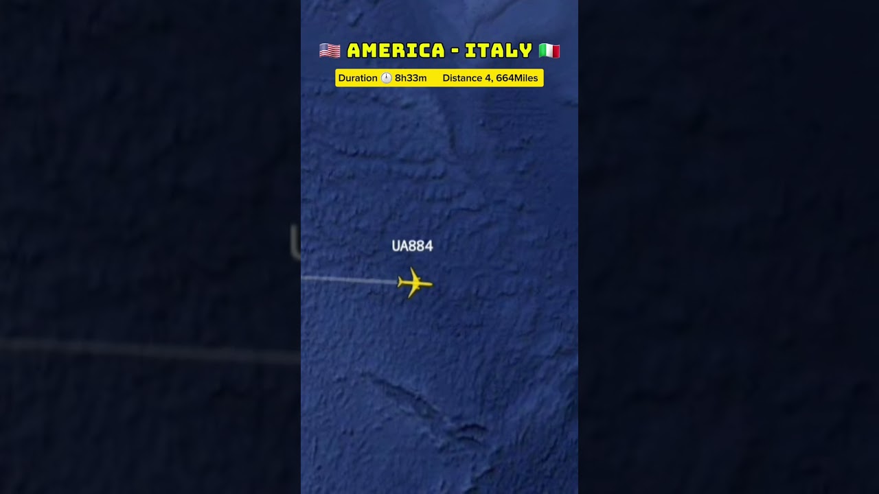 America to Italy  flight route map live aeroplane timeline | flight path