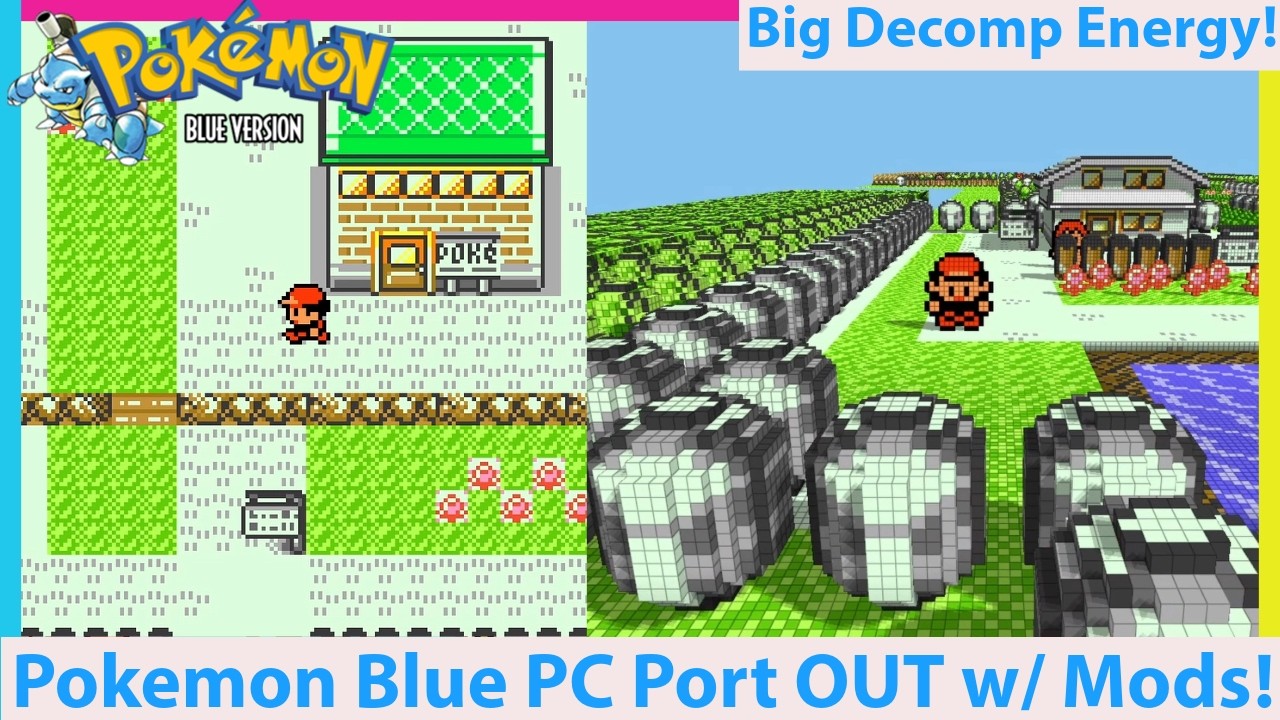 Pokemon Blue Recomp is Out Now! With WILD Mods! More Nintendo PC Ports