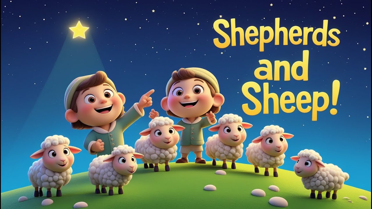 Shepherds and Sheep! 🐑🌟✨ | BibleKidz Nursery Rhymes | 3D Bible Song for Kids 🎵.