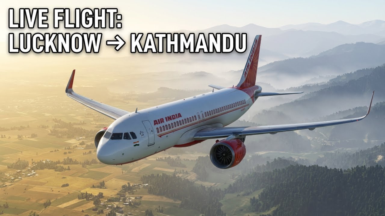 🛫 🌅Lucknow ➜ Kathmandu LIVE ✈️ Air India A320neo | MSFS 2020🏔️🌊🛫#fly  #live