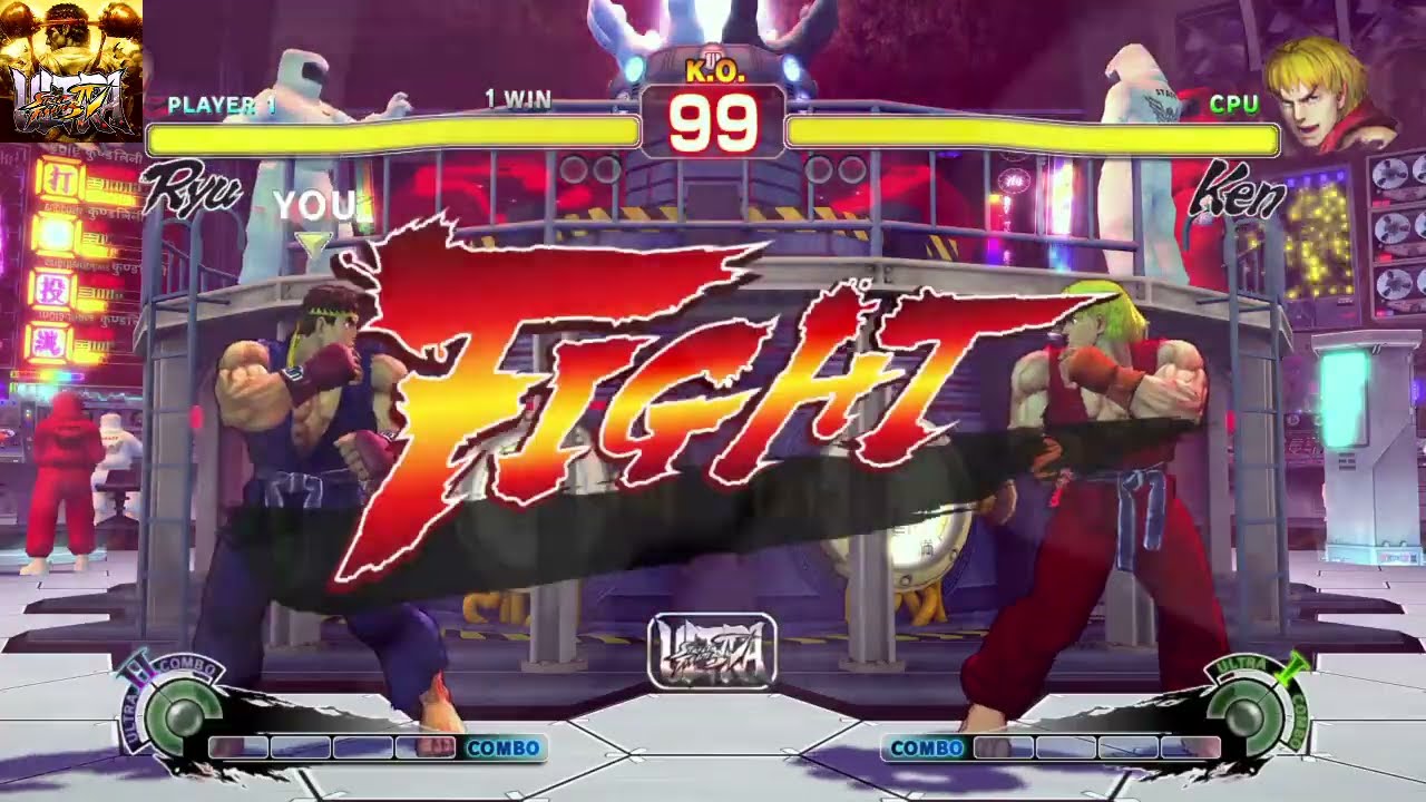 スト4 リュウVSケン(CPU:Hardest)　ウルトラストリートファイター4 ULTRA STREET FIGHTER IV