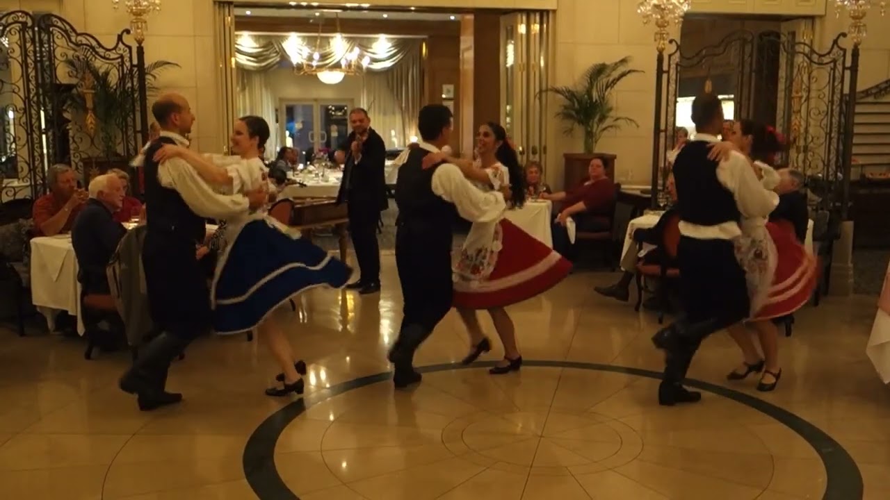 Authentic Hungarian folk dancers in Budapest