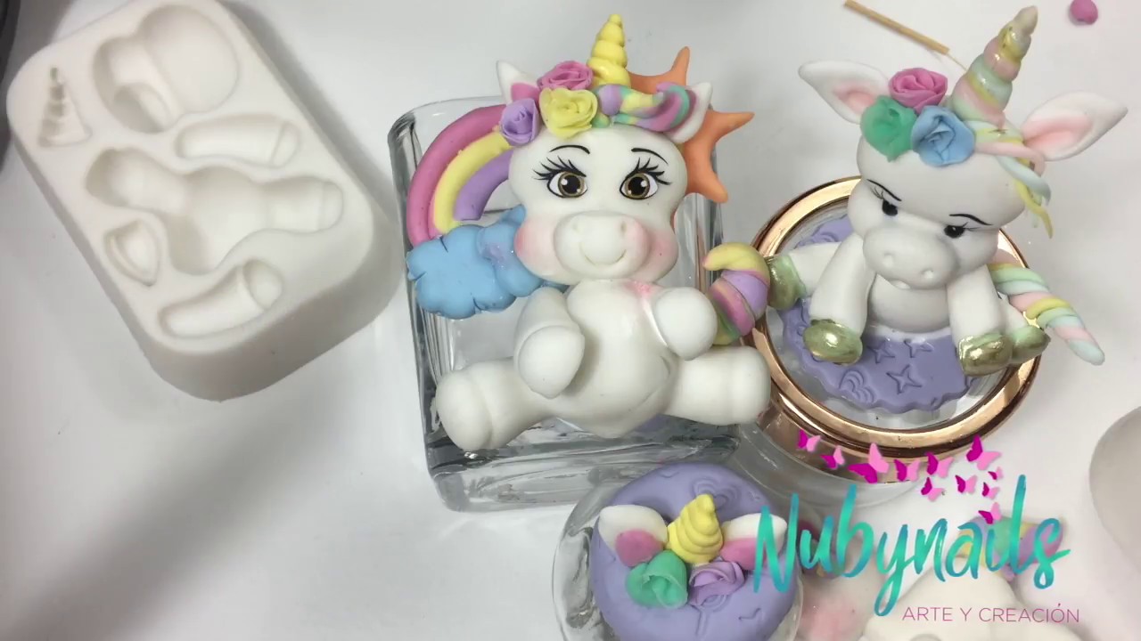 moldes de unicornios porcelana fria