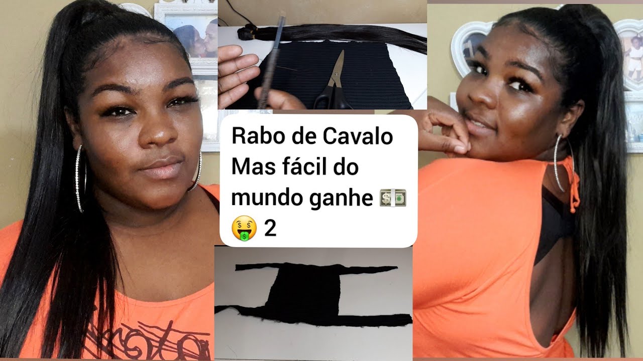 Como fazer Rabo de cavalo  com cabelo orgânico liso  | Aplique Carol mas fácil do mundo #2