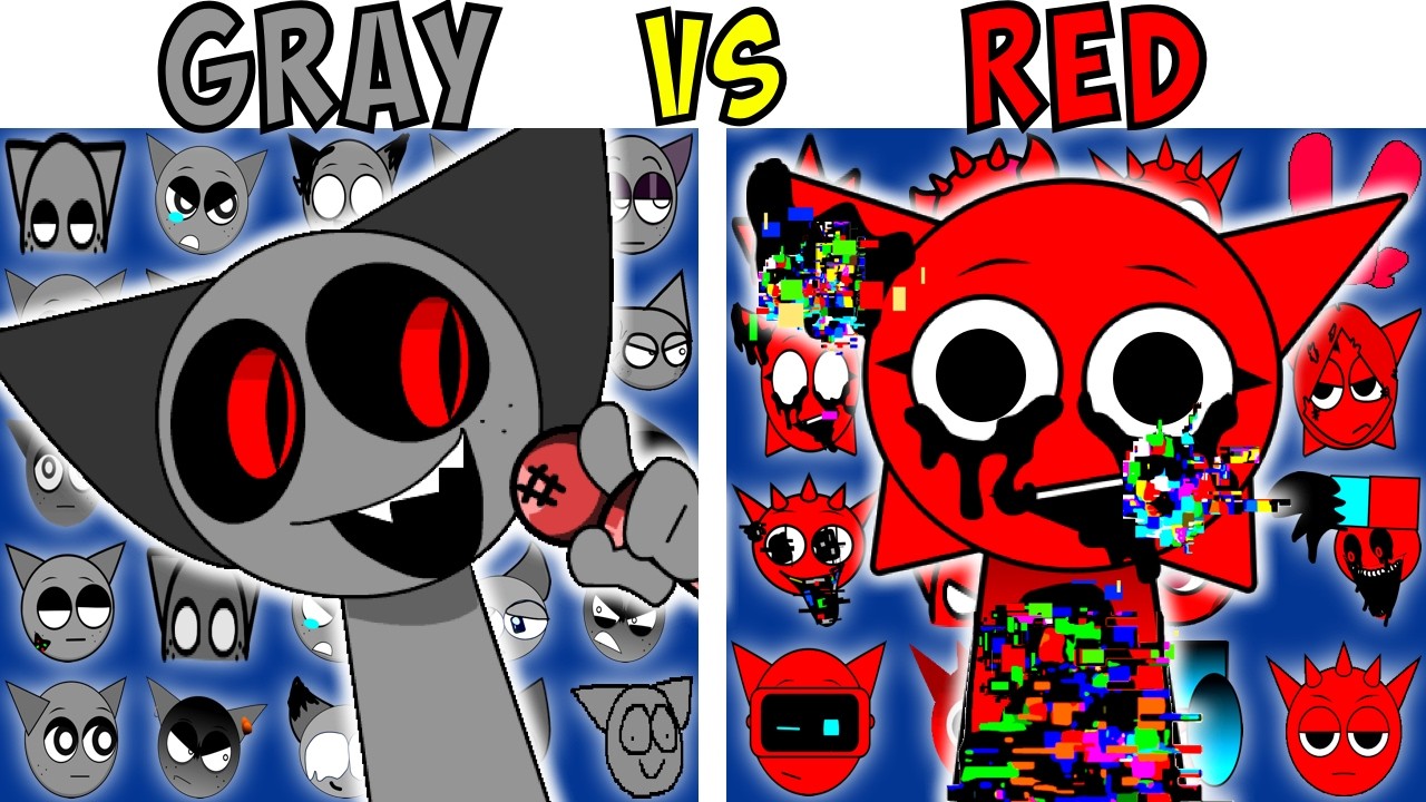 ALL GRAY VS RED TEST | FNF Character Test | Gameplay VS Playground
