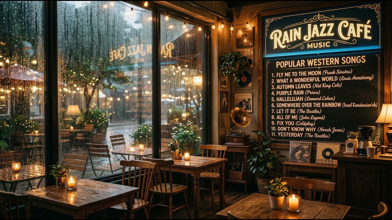 🎬 Rainy Cloudy Café Jazz ☔☁️🎷 | Cozy Jazz for Calm & Moody Vibes