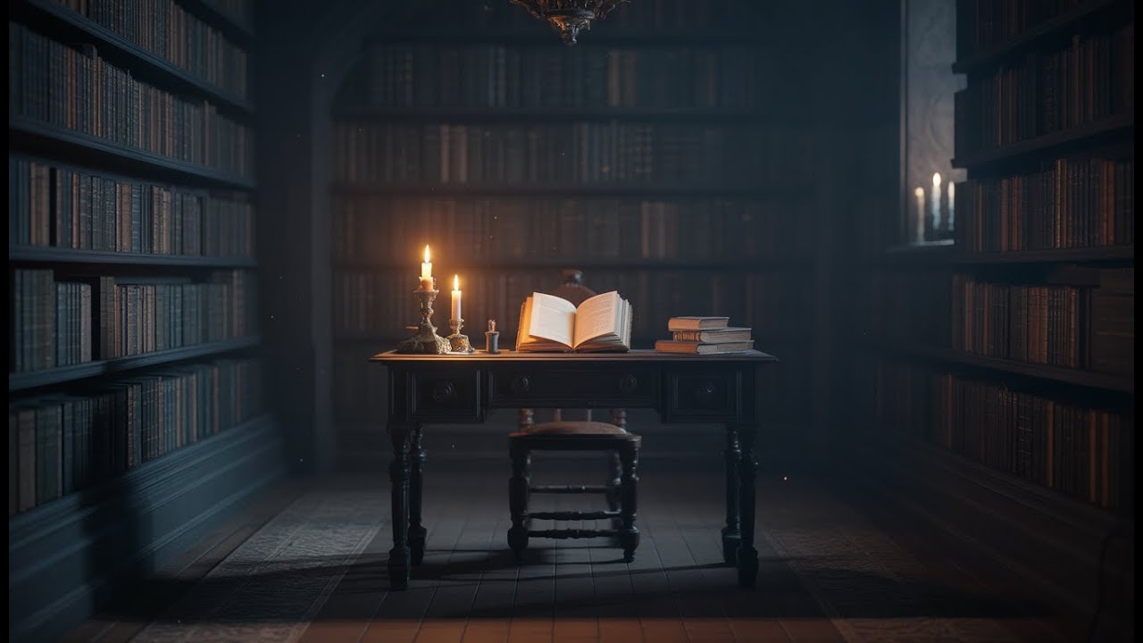 Main Character Vibes of a Candlelit Scholar’s Study – Dark Academia LoFi