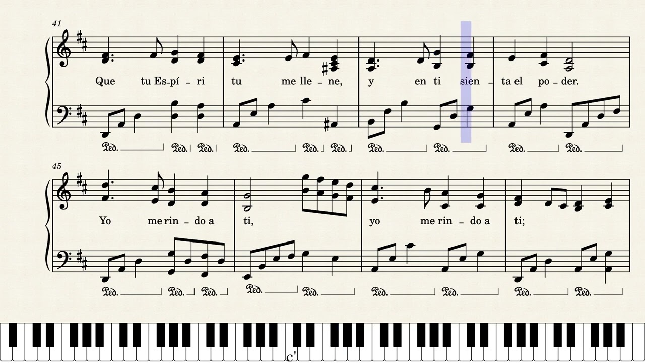 Salvador a ti me rindo / I Surrender All - Partitura para piano pdf