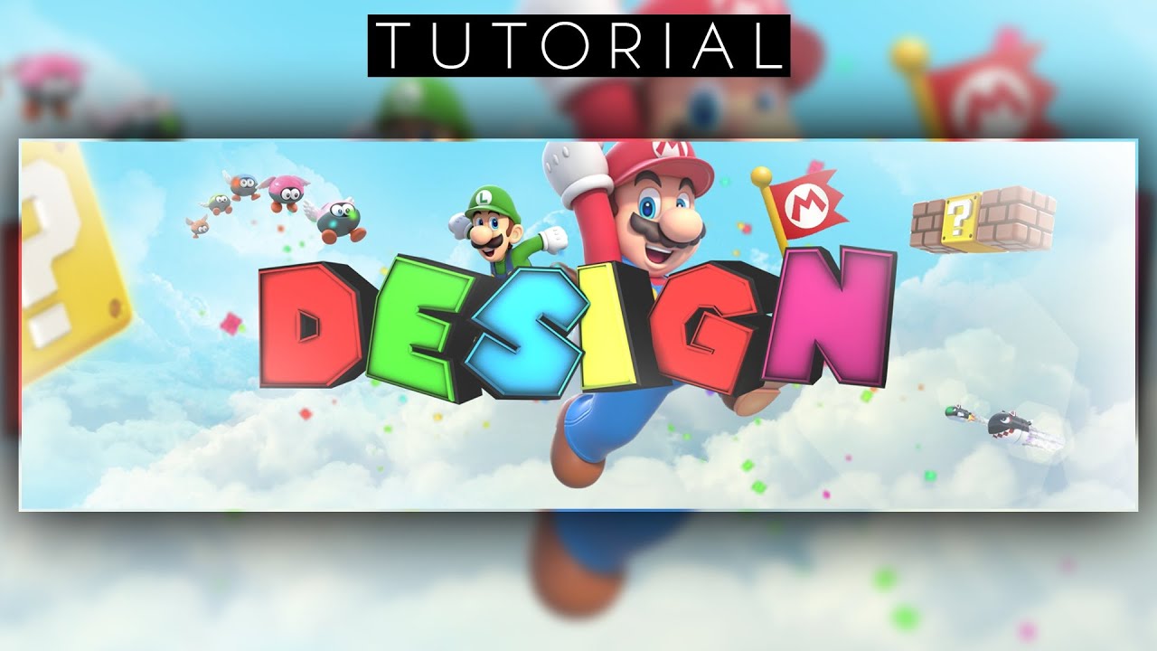 EPIC 3D Mario Twitter Header | Photoshop CC & Cinema 4D