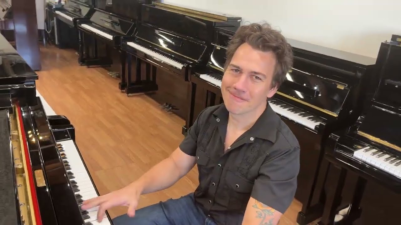 Playing the pianos in this incredible Piano Shop