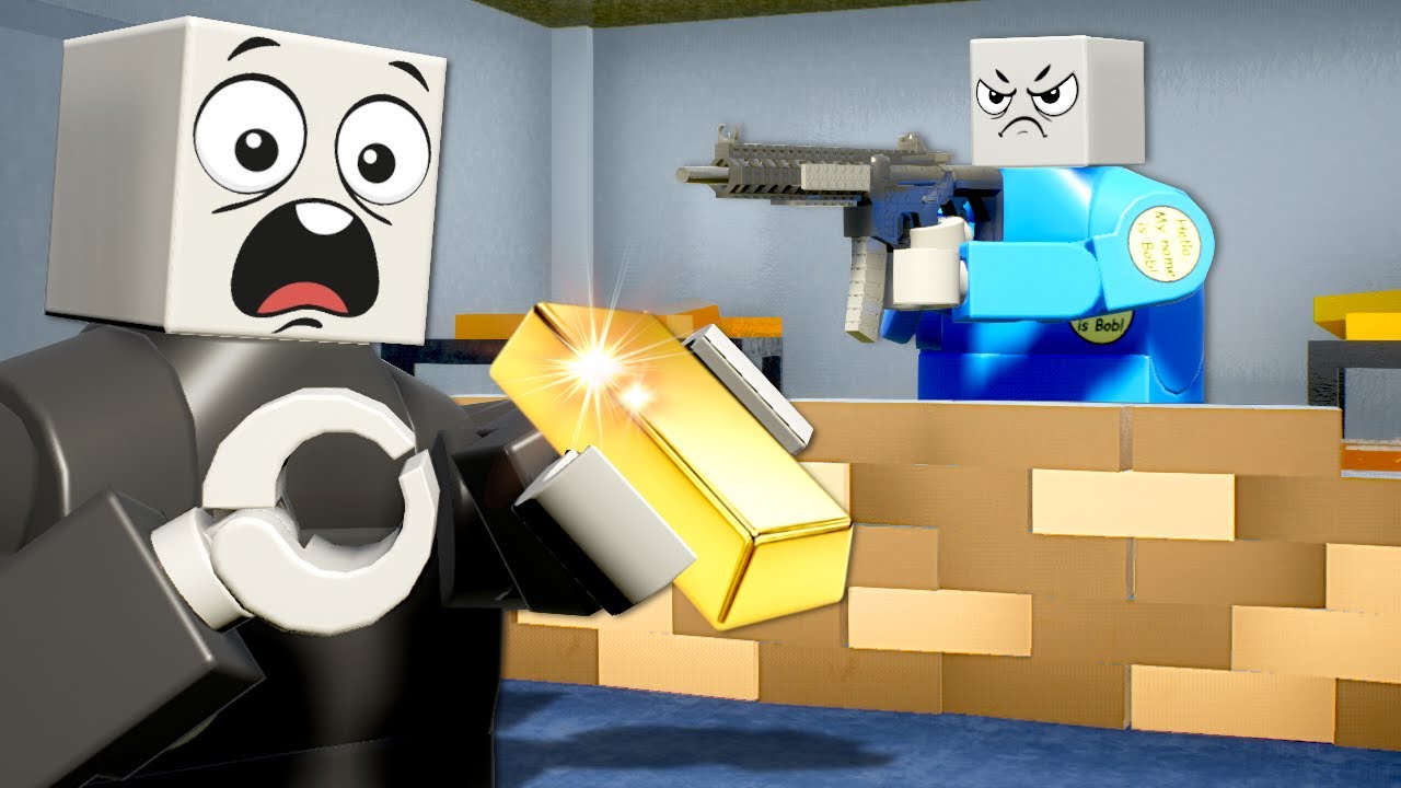 LEGO POLICE DEFEND BANK AGAINST ROBBERS! (Brick Rigs)