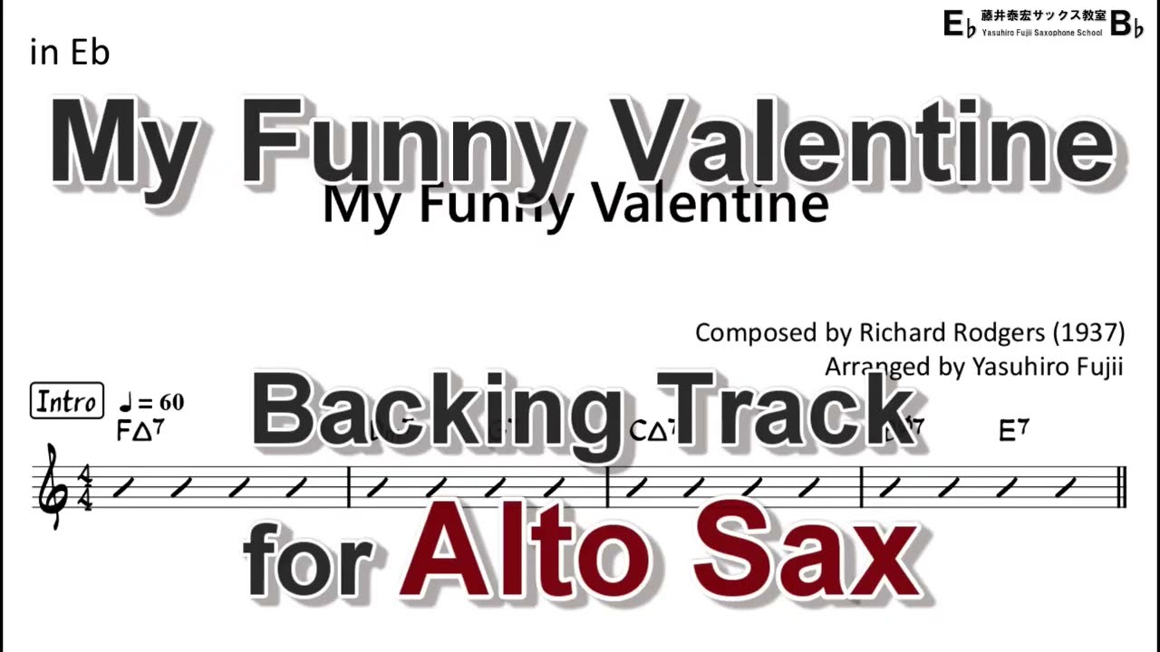 My Funny Valentine - Backing Track with Sheet Music for Alto Sax