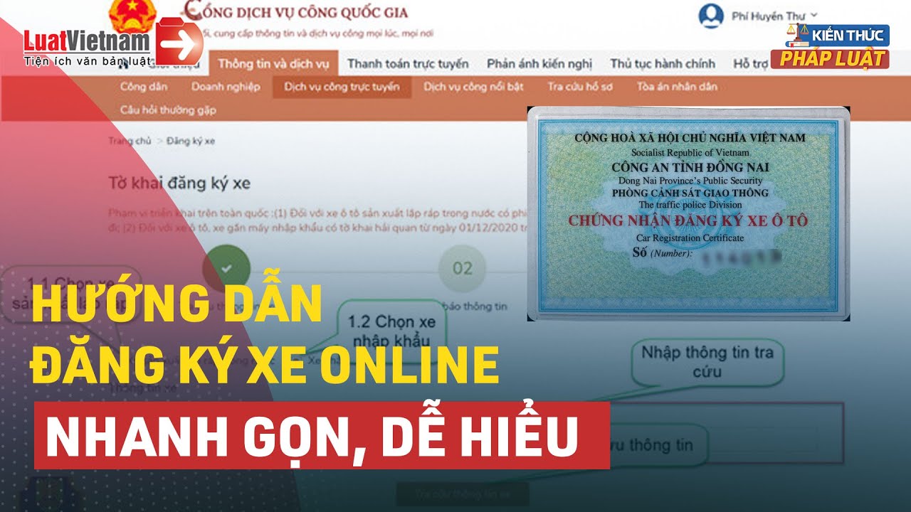 Hướng Dẫn Đăng Ký Xe Online Đơn Giản Để Lấy Biển Số Định Danh | LuatVietnam