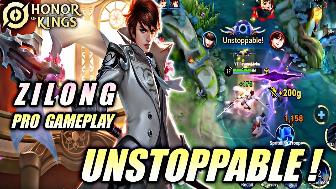 Zilong STRONG & INSANE DAMAGE! - Pro Technique Gameplay | Honor of Kings (HOK)