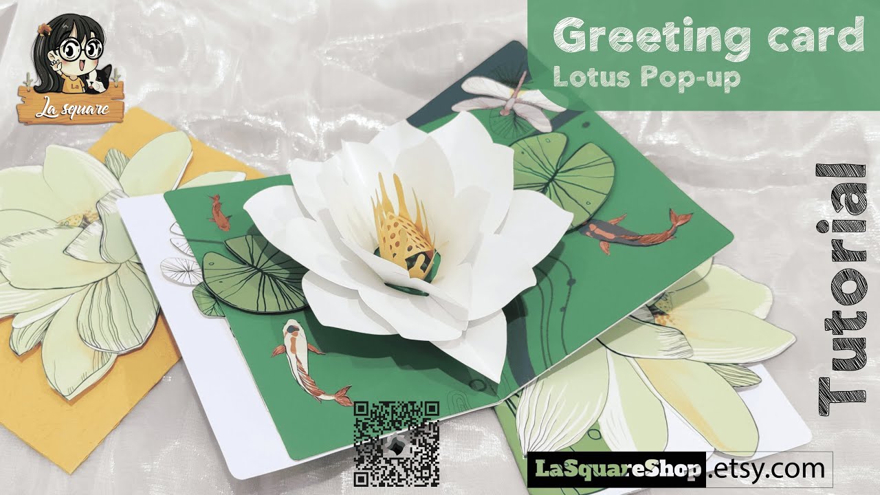 3D Lotus Pop-up Greeting card Tutorial | LaSquare