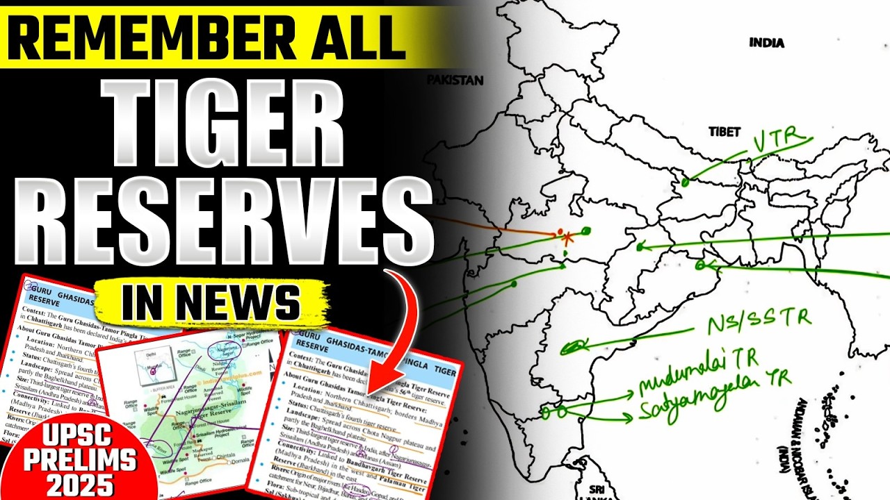 Tiger Reserves in NEWS! | Must-Know Reserves for UPSC Prelims 2025 | PW OnlyIAS