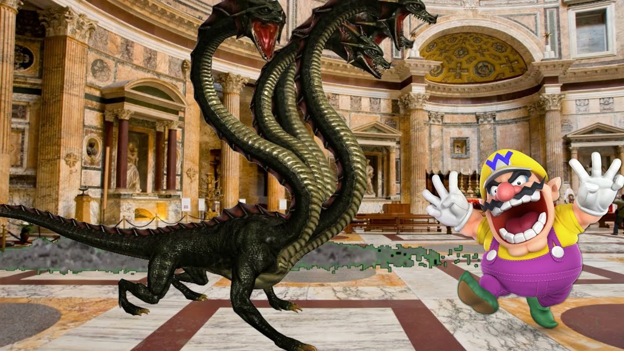 Wario dies from a Hydra attack while reading Harry Potter (request)