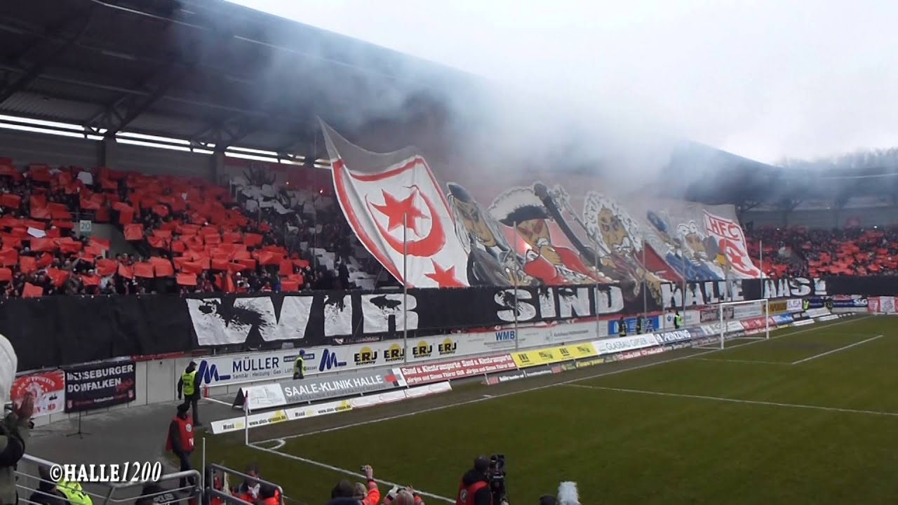 Hallescher FC  - FC Hansa Rostock (HFC - Choreographie in HD)
