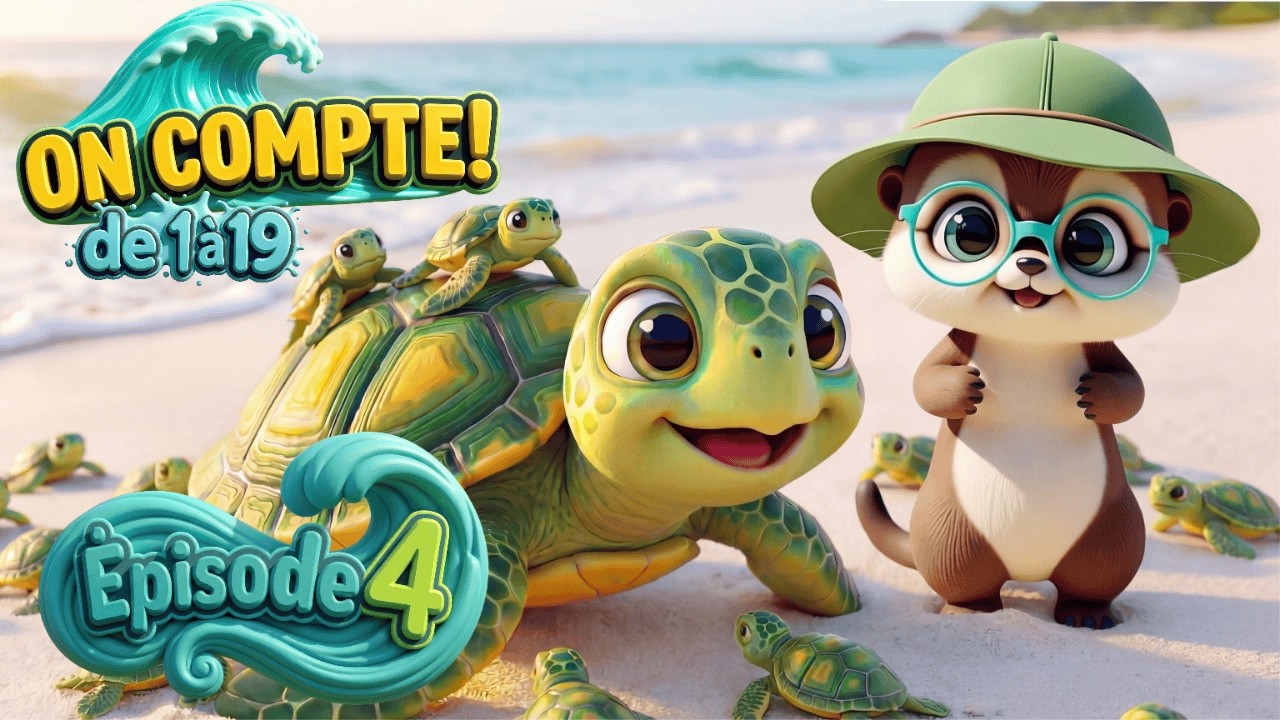 Apprends à compter jusqu’à 19 en français : Défi des tortues avec Oti