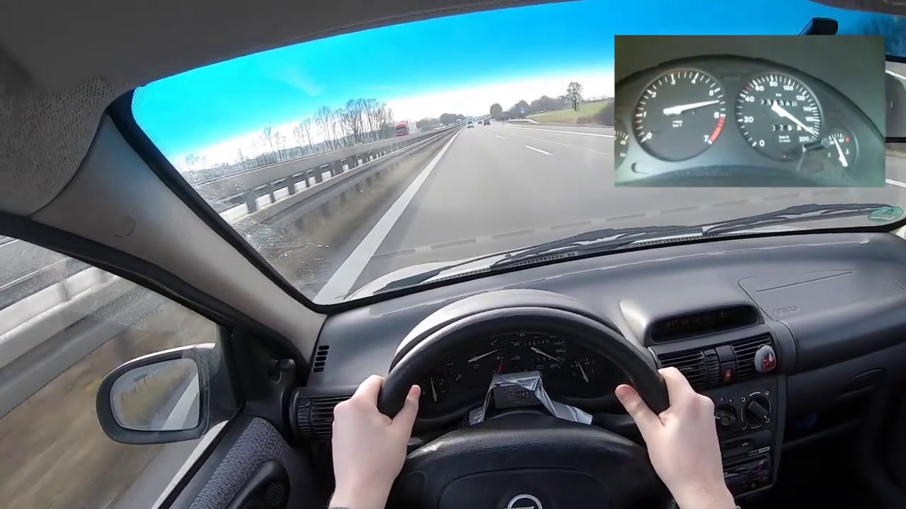 Opel Corsa B 1.4i (1996) - POV VMAX + 0-100 kmh on the Autobahn - 190 KMH/118 MPH