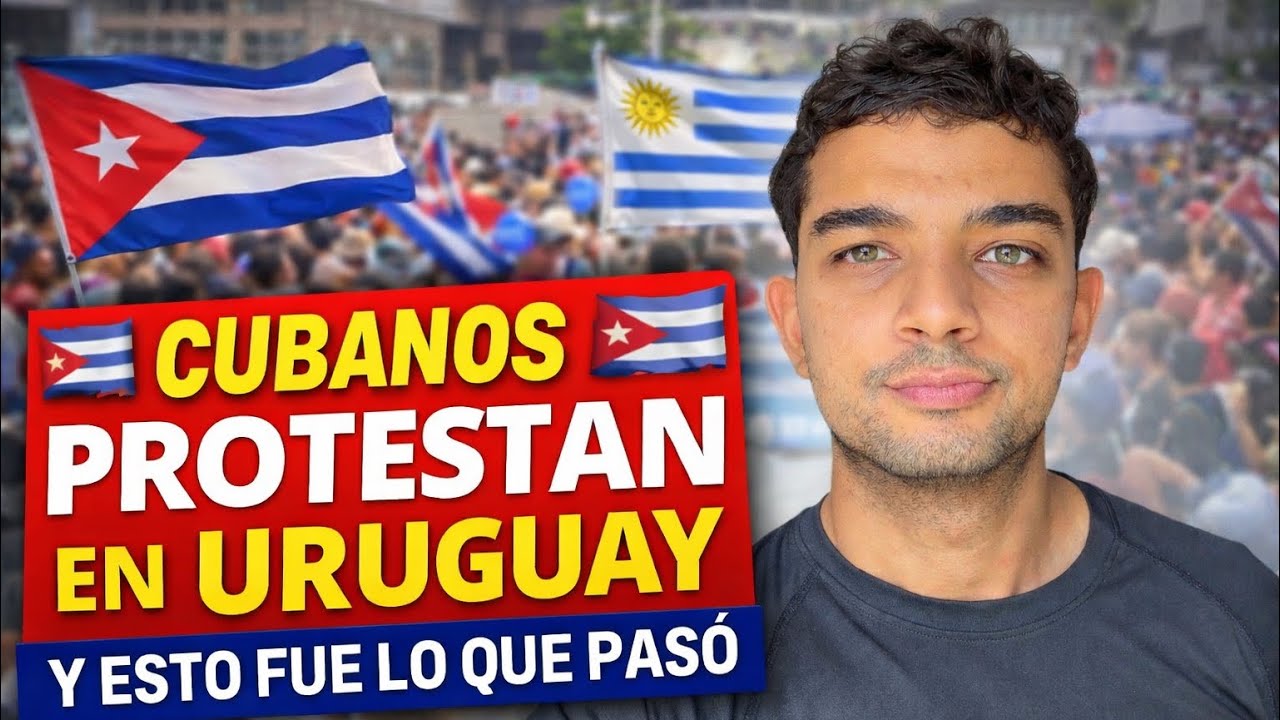 CUBANOS PROTESTAN EN URUGUAY 🇺🇾 Y ESTO FUE LO QUE PASÓ! 😮
