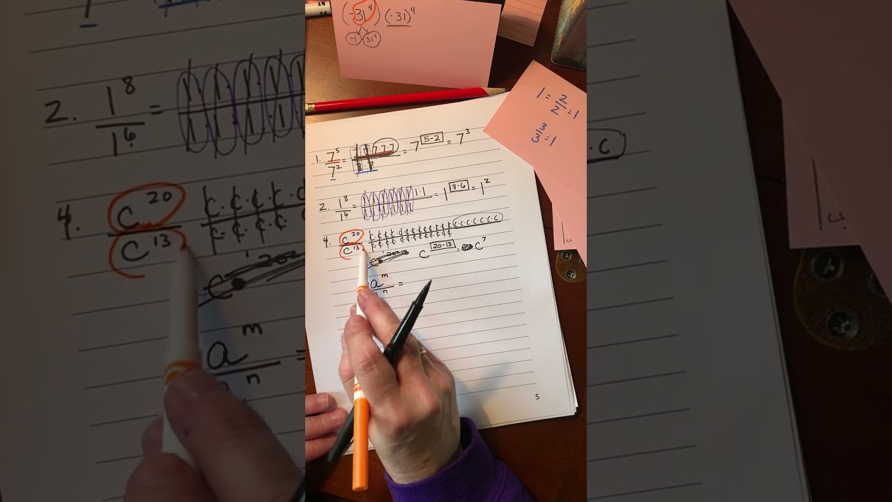 Pre Algebra Lesson 9-3 Part 2 Dividing Exponents
