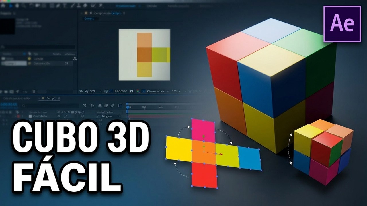TUTORIAL #3 CUBO 3D FÁCIL EN AFTER EFFECTS @ DE CERO A NINJA