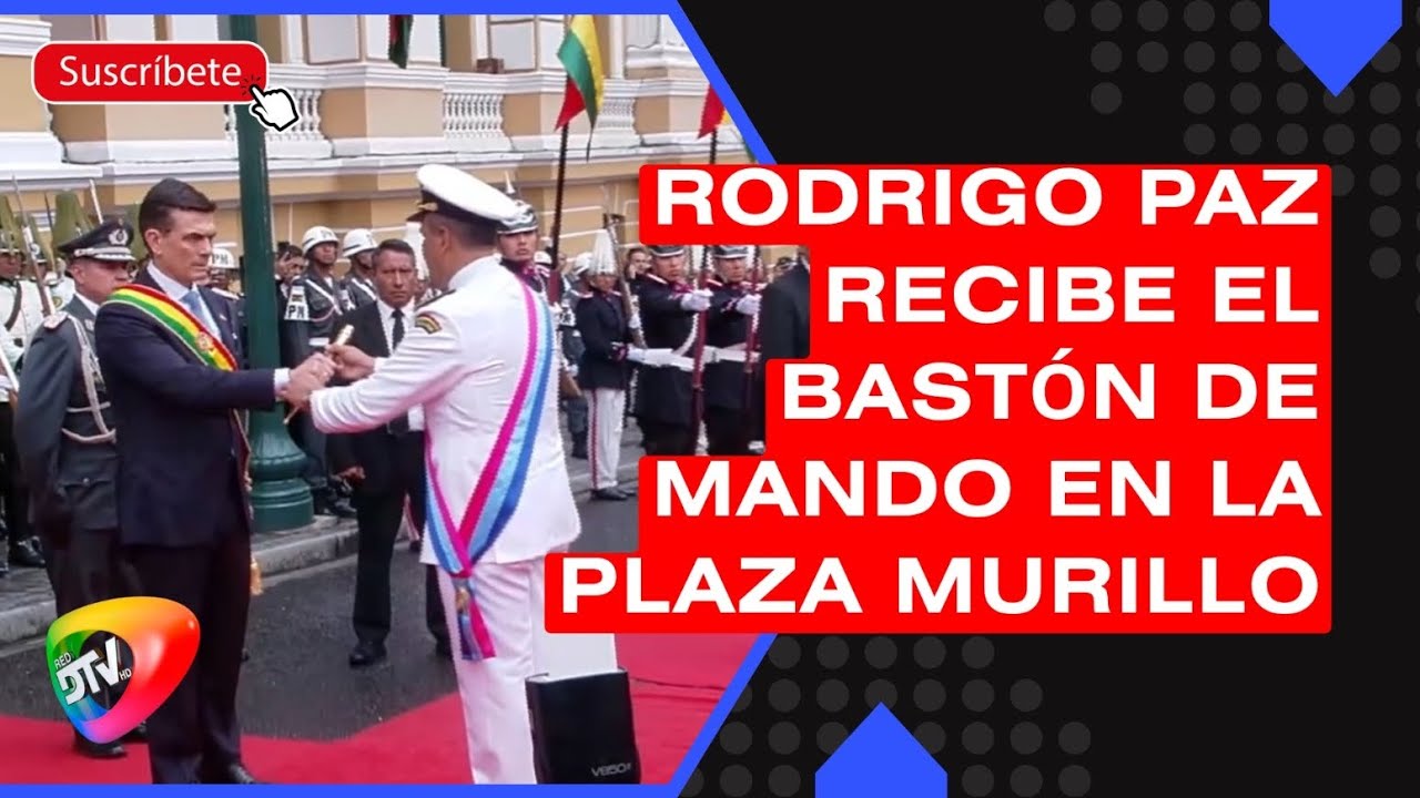 Rodrigo Paz recibe el bastón de mando en la plaza Murillo