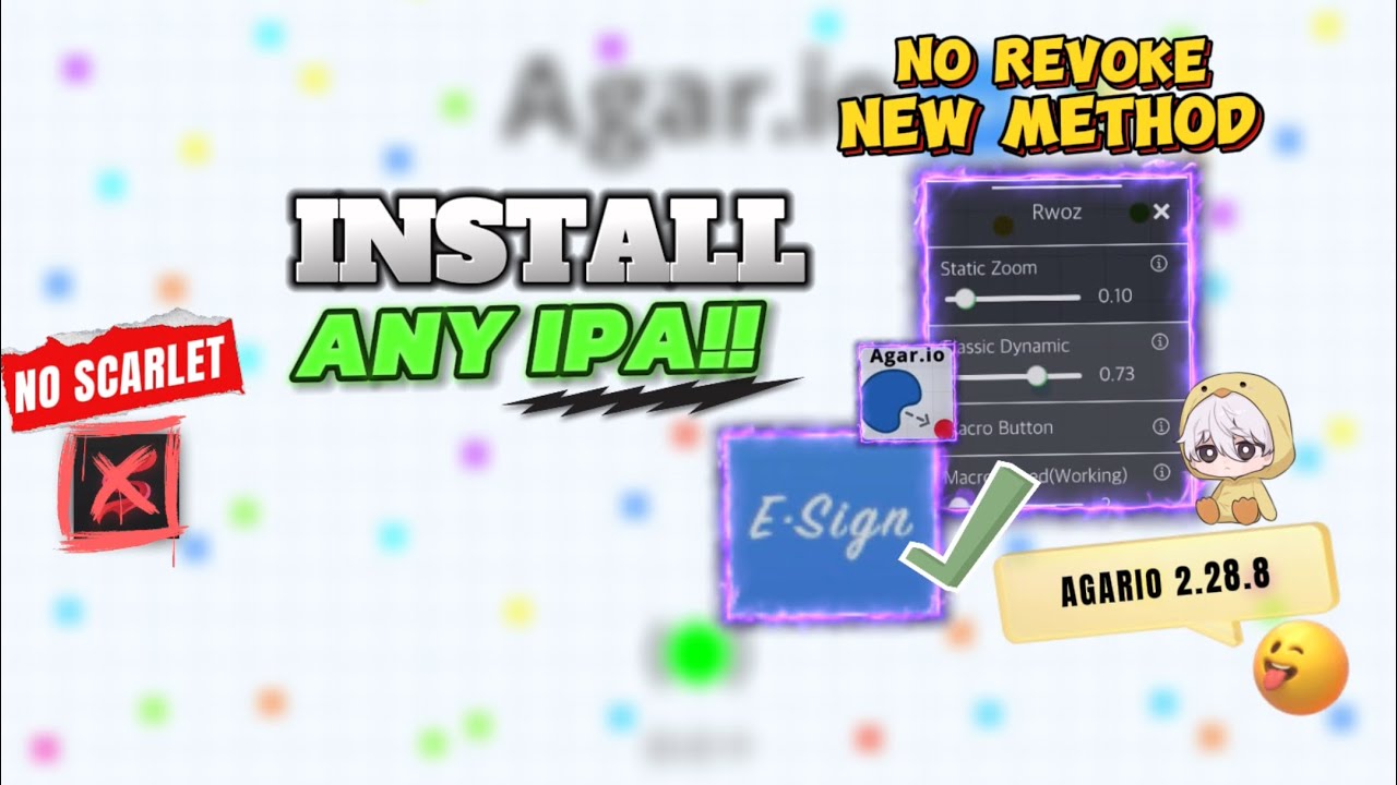 INSTALL REVOKED IPA ON ANY IOS AGARIO XELAHOT MOD MENU 2.28.8 (Agar.io Mobile) MACRO