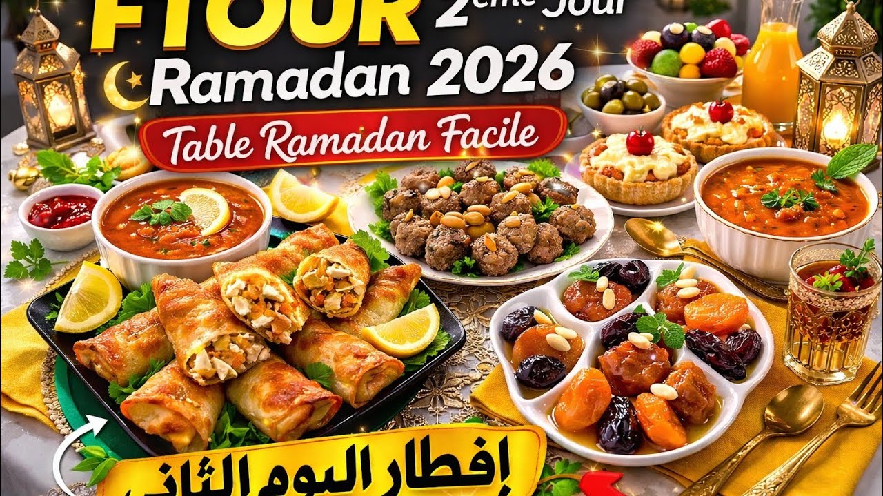 ثاني يوم رمضان ✨ مائدة إفطار فخمة وسهلة التحضير/Table Ftour Jour 2 Ramadan 2026