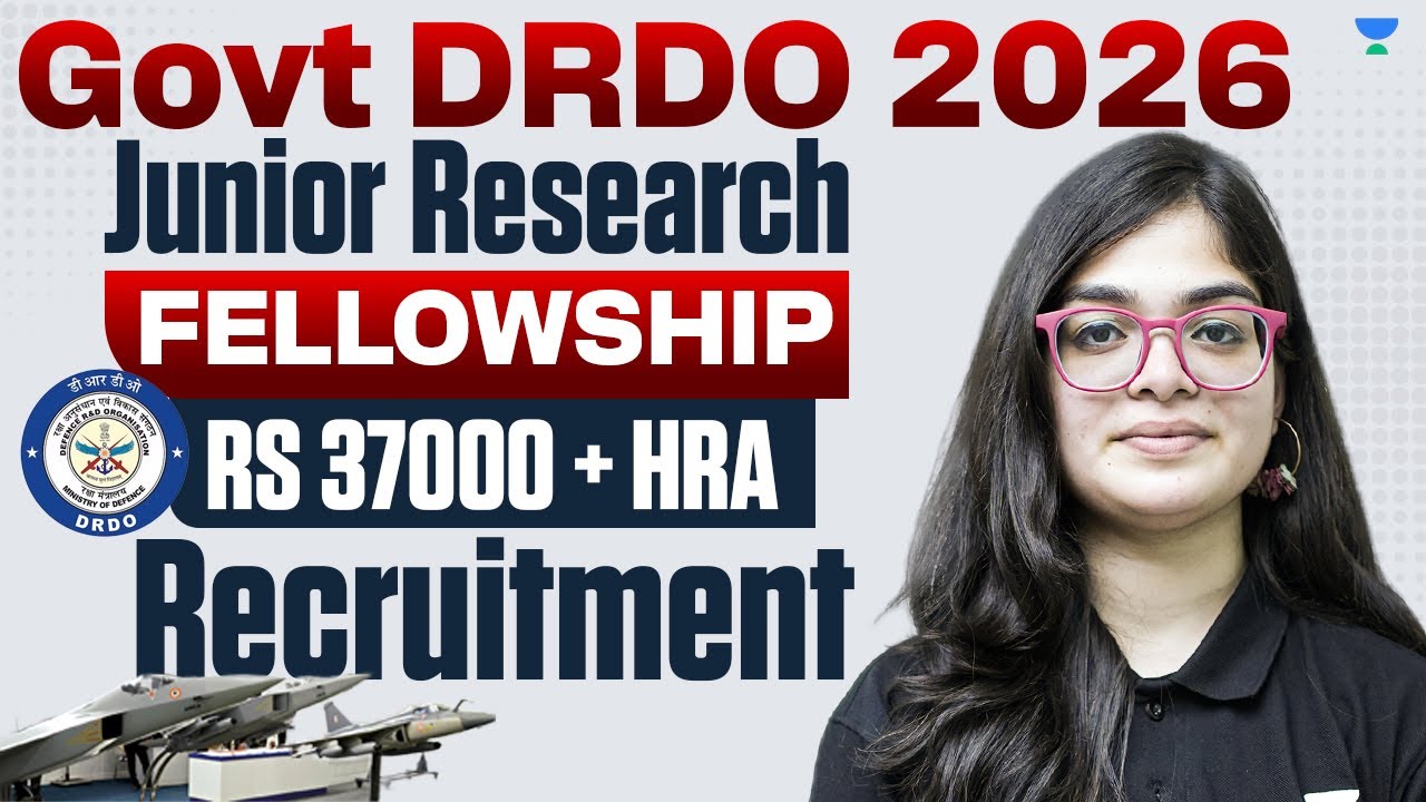 GOVT. DRDO 2026 | Junior Research Fellowship Recruitement | Stipend 37000+ HRA | Lekhanshu Mam