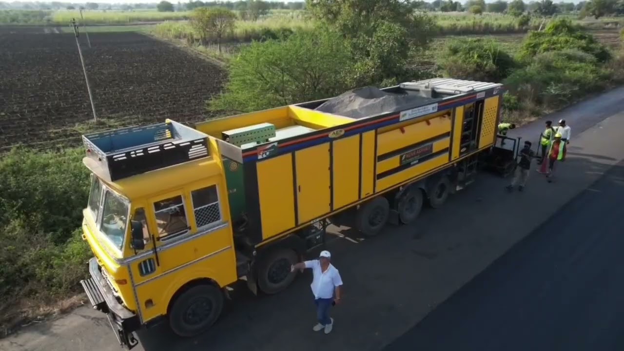 @TheSatishrpanchal #roadconstruction #machine #aew #machinemanufacturer #microworkroadconstruction