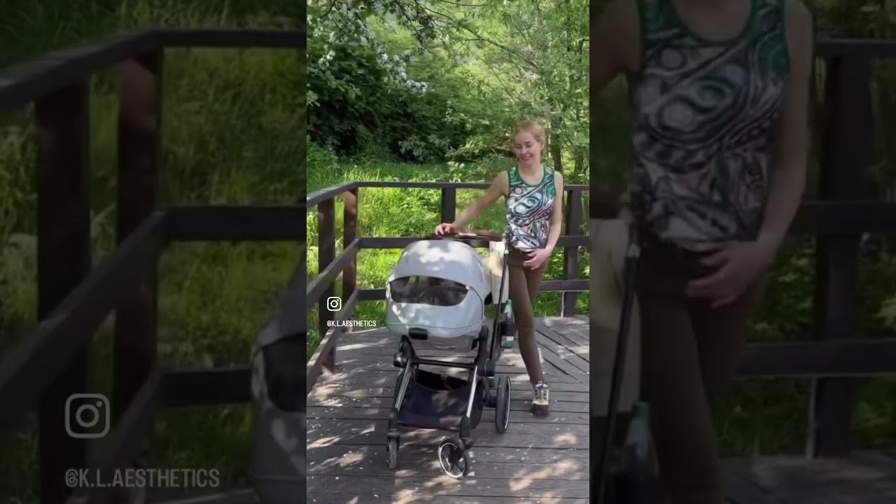 KL & Erik Enjoying a spring outing with Erik and Wearing my Art (Cybex Priam) Прогулка с коляской