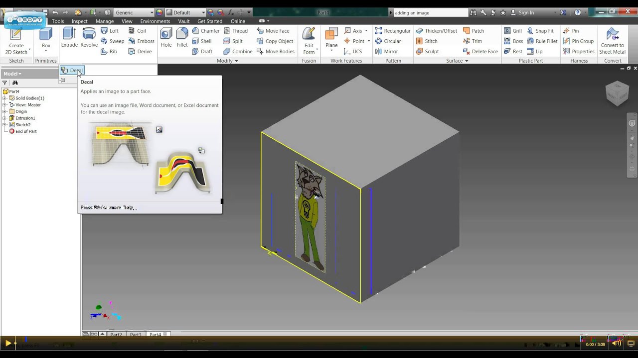 Inventor Video 8 Adding an Image 1