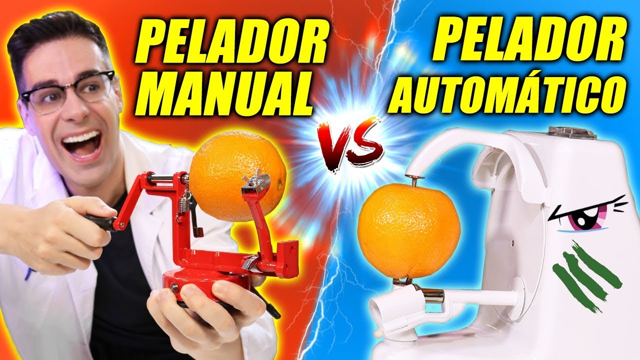 Probando PELADOR DE FRUTAS AUTOMÁTICO VS MANUAL | Utensilios de cocina increíbles