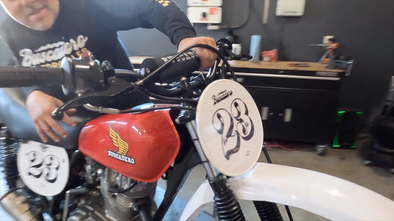 Custom 1974 Honda XL 175 built for vintage motocross