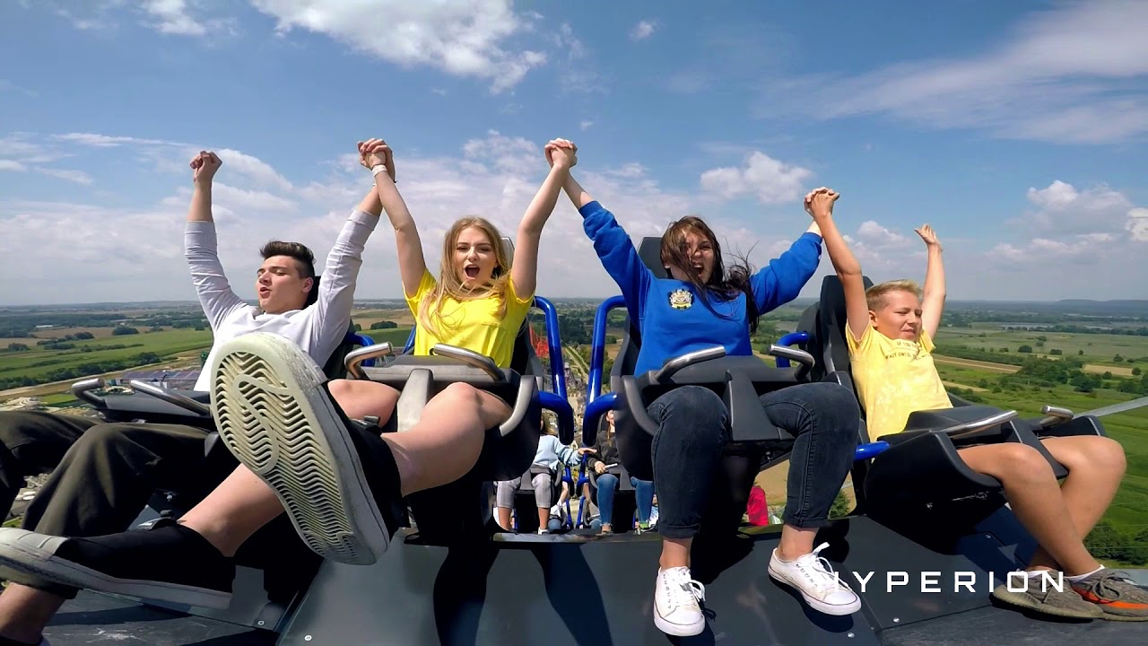 Premier Ride People Reaction - Hyperion Mega Coaster - Energylandia Amusement Park Poland