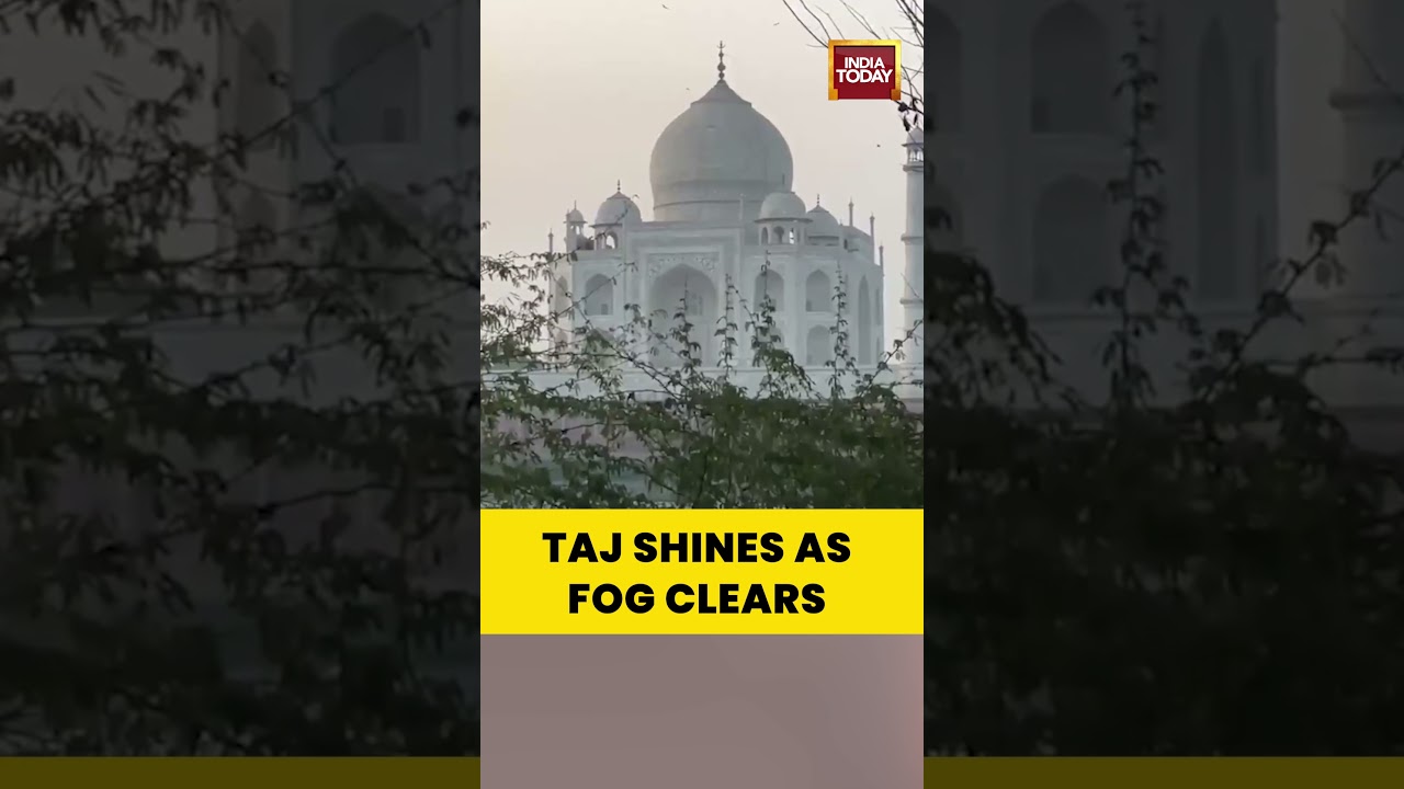 Agra, UP: Fog Lifts to Reveal a Stunning, Iconic View of the Taj Mahal | #tajmahal
